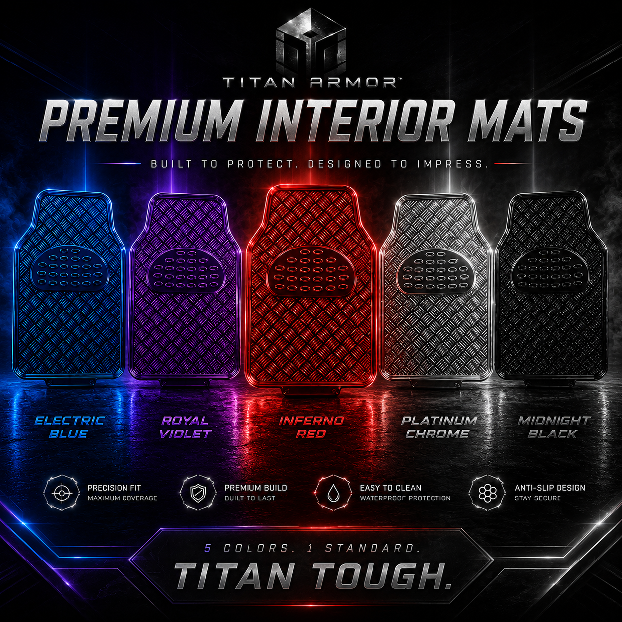 Titan Armor Premium Metallic Interior Mats