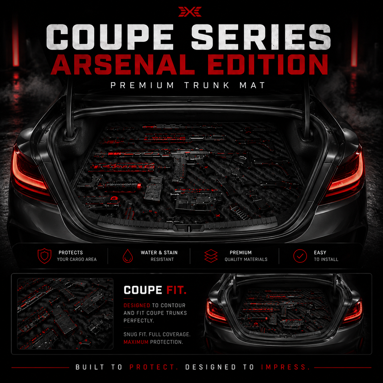 COUPE SERIES: Arsenal Edition Premium Trunk Mat